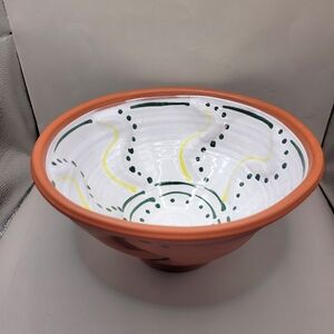 Vintage Laura Taylor Studio Pottery Bowl Hand Thrown Canada 10" Signed 1991